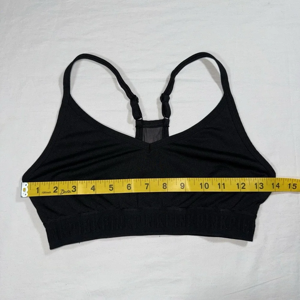 Victoria's Secret PINK Ultimate‎ Sports Bra Black Athleisure Racerback Size M